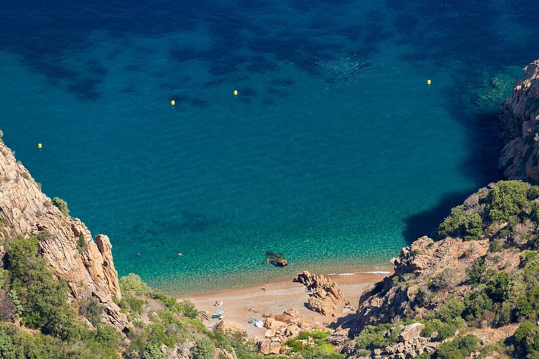 France, Corse du Sud, Gulf of Porto, Capo Rosso, Anse de Ficajola