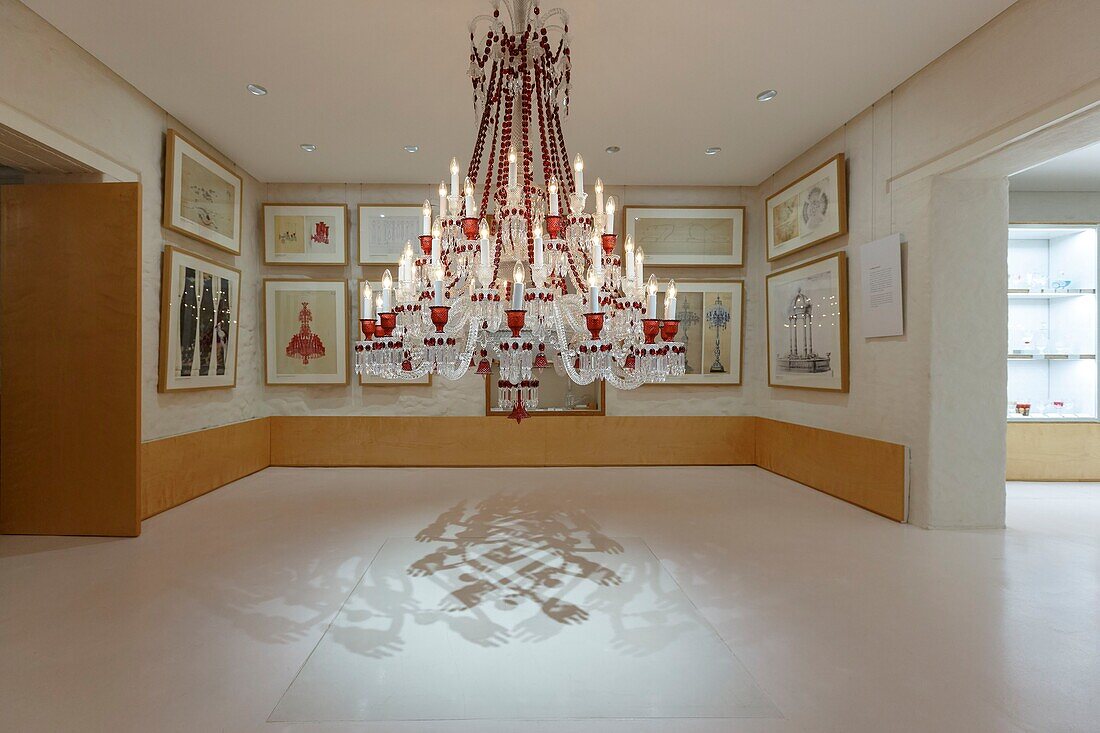 France, Meurthe et Moselle, Baccarat, the Museum of the Manufacture de cristal de Baccarat, crystal chandelier