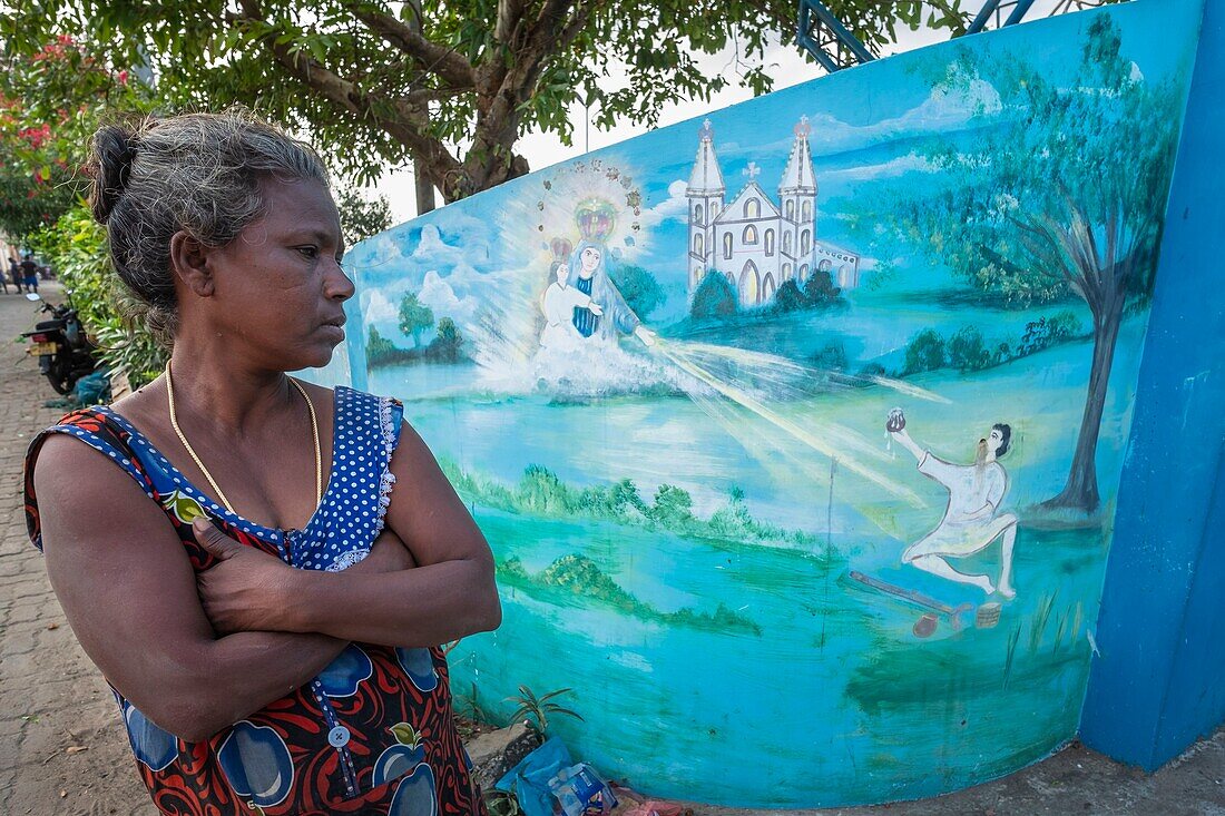 Sri Lanka, Nordprovinz, Jaffna, Eingang der Kirche Unserer Lieben Frau von Velankanni