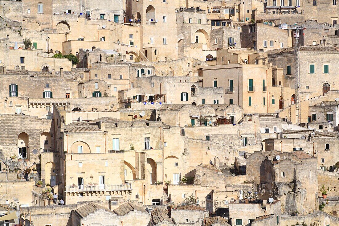 Italien, Basilikata, Matera, von der UNESCO zum Weltkulturerbe erklärte troglodytische Altstadt, Kulturhauptstadt Europas 2019, Sassi di Matera, Sasso Caveoso