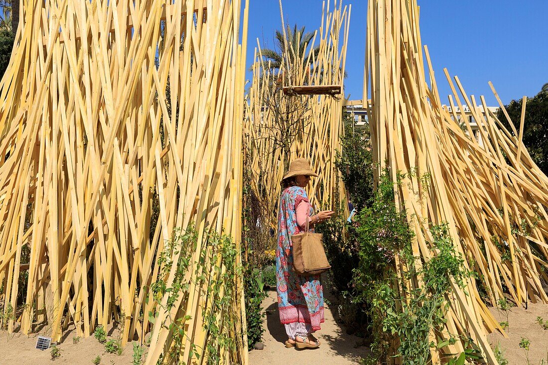 Frankreich, Alpes Maritimes, Nizza, von der UNESCO zum Weltkulturerbe erklärt, Festival der Gärten der Côte d'Azur 2019, Garten Oberhalb des Kollektivs immortelles MA.GY von Marguerite Ribestein und Gregory Cazeaux