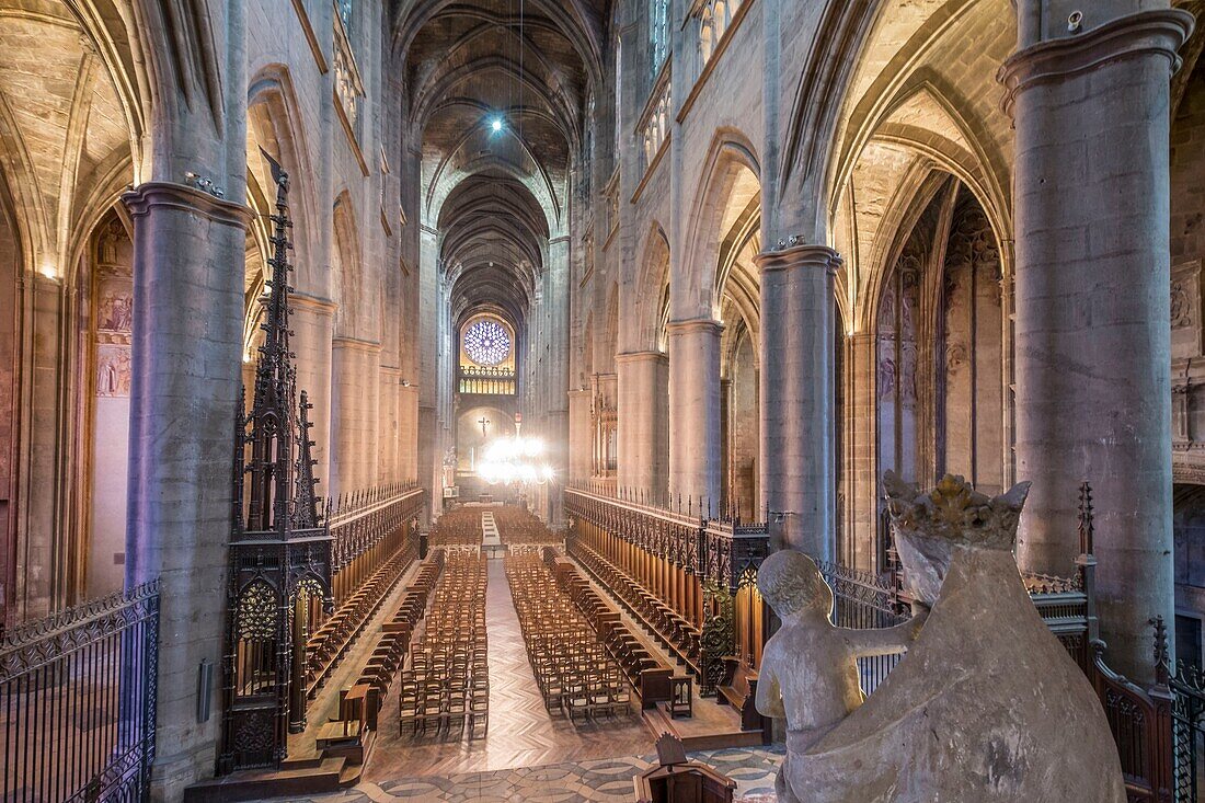 France, Aveyron, Rodez, the choir stalls, Notre Dame cathedral, XIIth century to the XVIth century