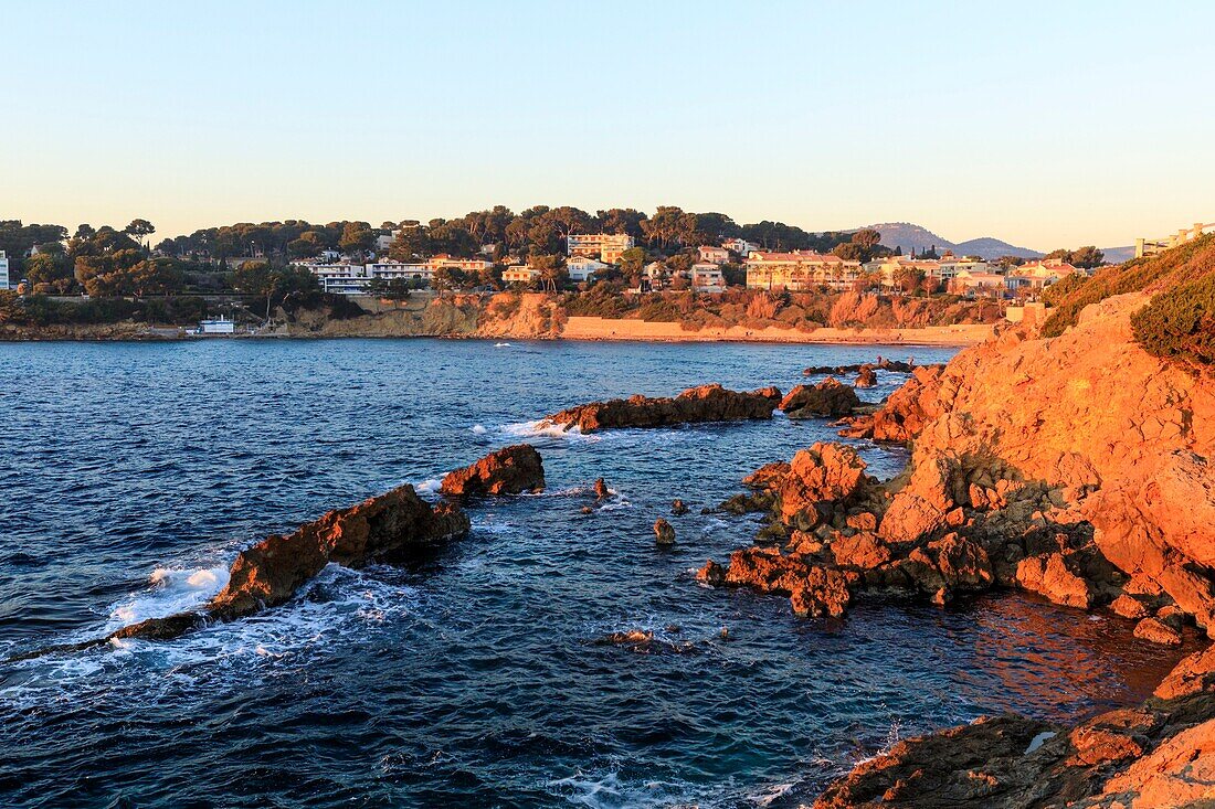 France, Var, Sanary sur Mer, Pointe and bay of Portissol