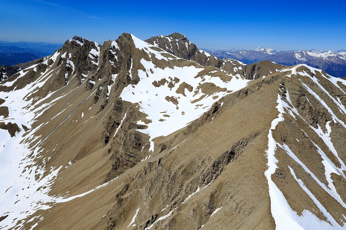 France, Alpes de Haute Provence, Meolans Revel, The Montagnette (2811m) (aerial view)