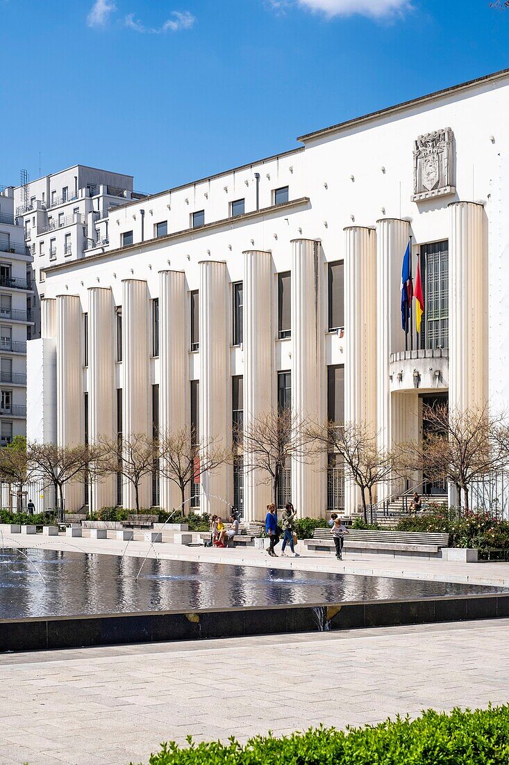 France, Rhone, Villeurbanne, architectural complex of Skyscraper built from 1927 to 1934, Lazare Goujon square, the Town Hall