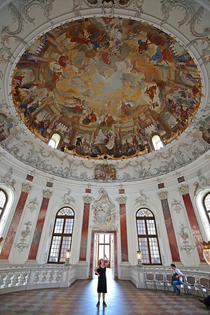 Germany, Baden Wurttemberg, Kraichgau, Bruchsal, The baroque castle of Bruchsal was built from 1720 on order of the Prince Bishop of Schönborn Buchheim