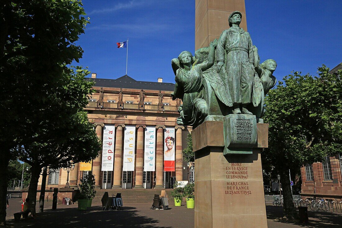 France, Bas Rhin, Strasbourg, district of Neustadt dating from the German period listed as a UNESCO World Heritage Site, Place Broglie Bordered with 17th century mansions