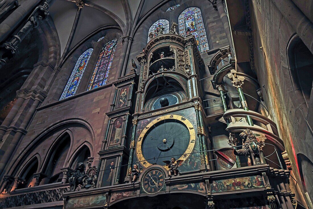 Frankreich, Bas Rhin, Straßburg, Altstadt, die zum Weltkulturerbe der UNESCO gehört, Kathedrale, astronomische Uhr