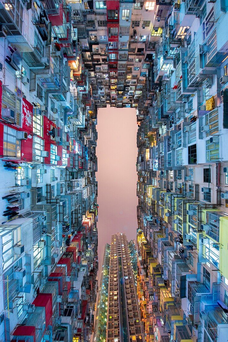 Hong Kong, Hong Kong, Hong Kong Island, Quarry bay, Montane mansions showing Hong Kong's urban density