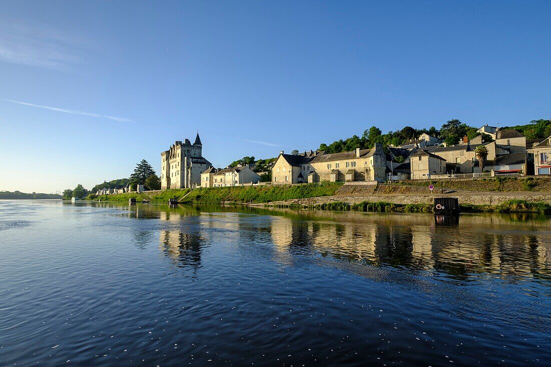 Frankreich, Maine et Loire, Loiretal, von der UNESCO zum Weltkulturerbe erklärt, Montsoreau, Schloss aus dem 15. Jahrhundert an der Loire