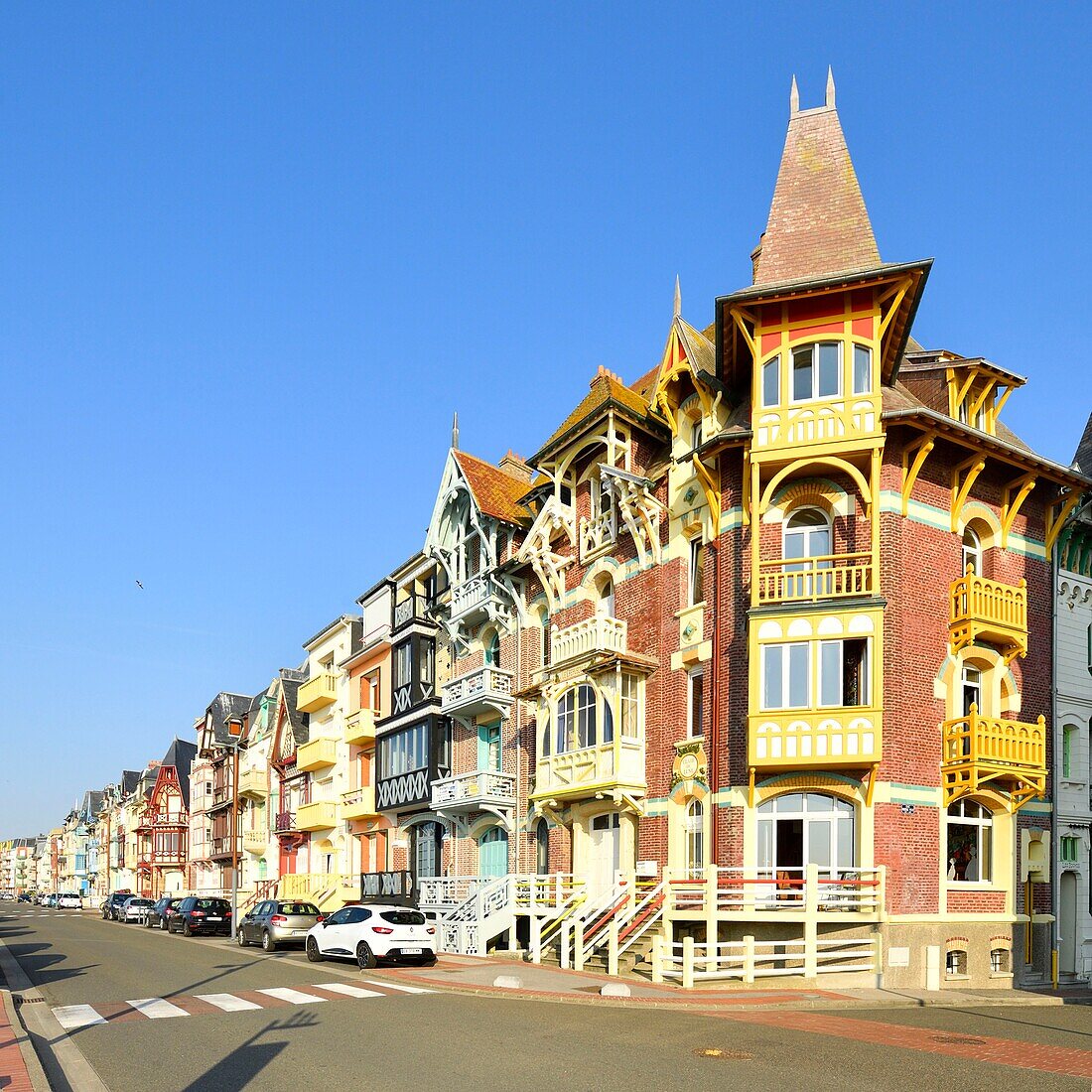 Frankreich, Somme, Mers les Bains, Badeort an der Küste des Ärmelkanals