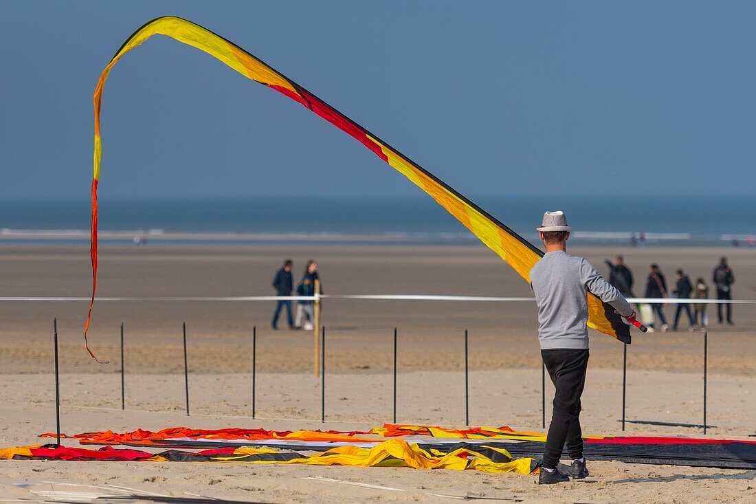 France, Pas de Calais, Opale Coast, Berck sur Mer, Berck sur Mer International Kite Meetings, during 9 days the city welcomes 500 kites from all over the world for one of the most important kite events in the world