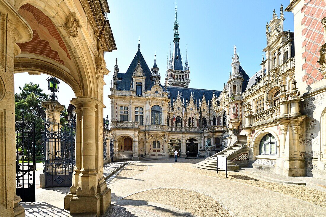 France, Seine Maritime, Pays de Caux, Alabaster Coast, Fecamp, the Gothic Revival and Neo-Renaissance Benedictine Palace, built in the late 19th century, is both the place of production of Benedictine liqueur and Museum