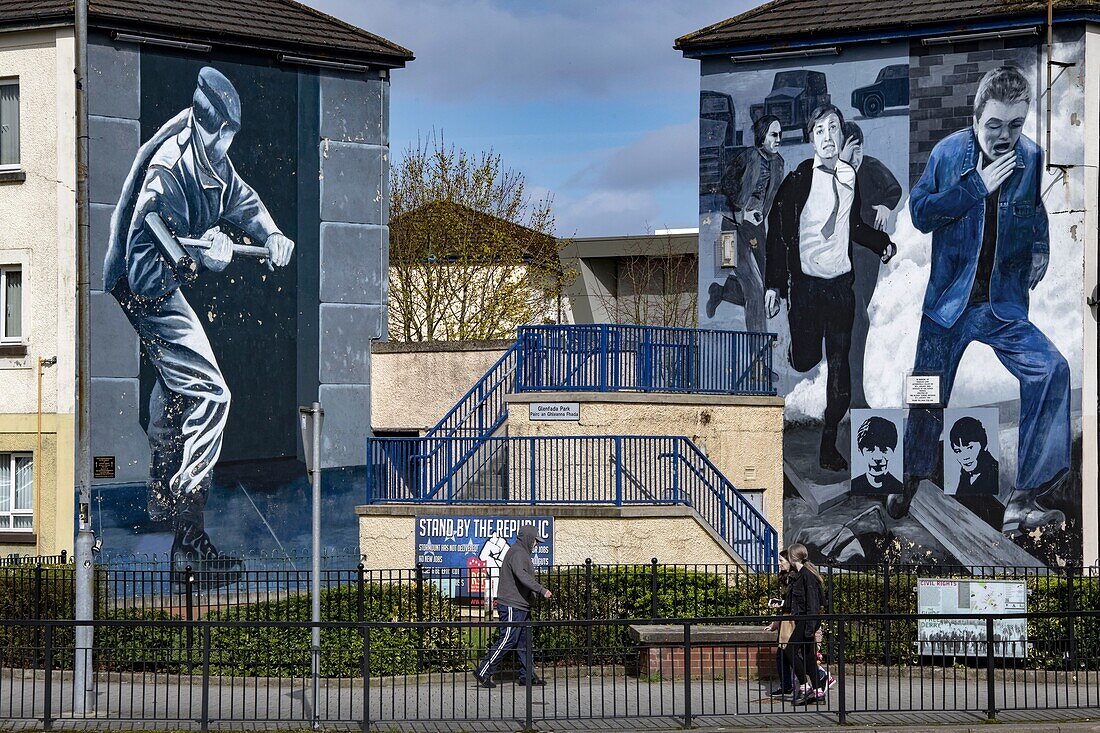 United Kingdom, Northern Ireland, Ulster, county Derry, Derry, the Bogside catholic area, Bloody Sunday's murals