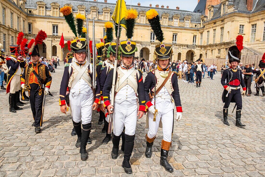 France, Seine et Marne, castle of Fontainebleau, historical reconstruction of the stay of Napoleon 1st and Josephine in 1809