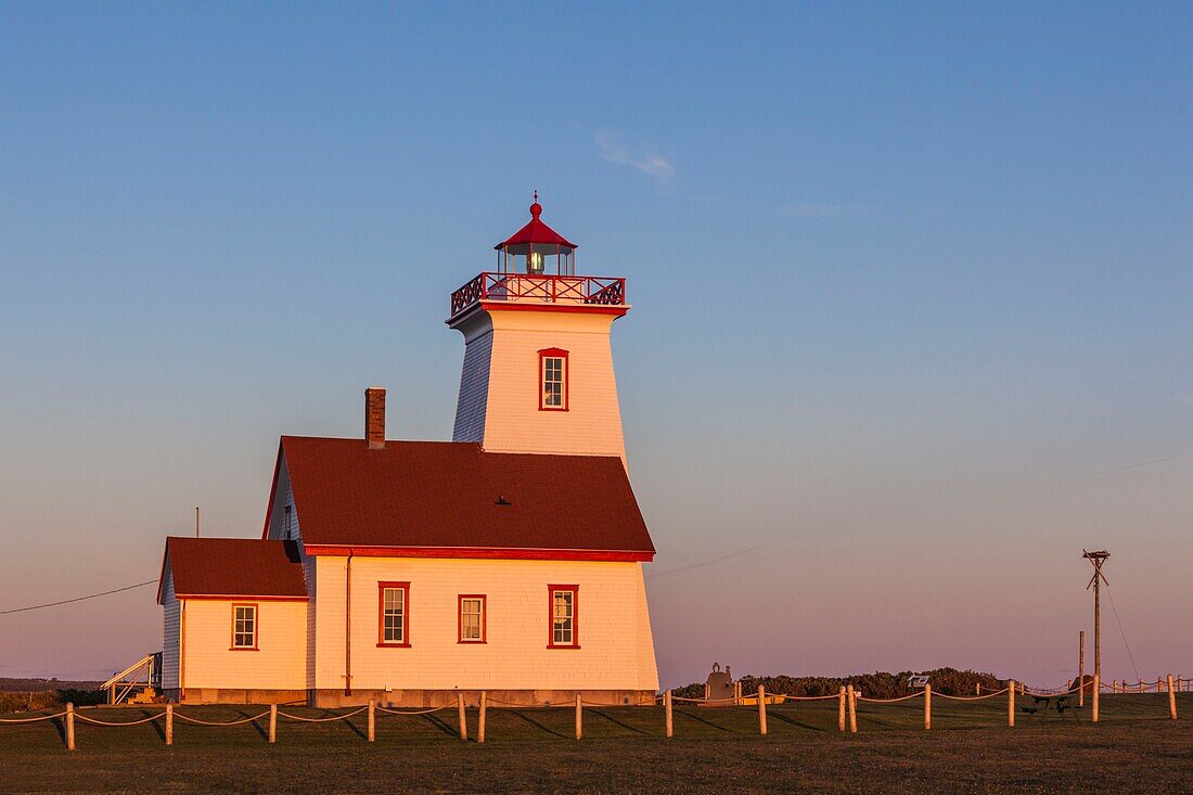 Canada, Prince Edward Island, Wood Islands, Wood Islands Lighthouse, sunset