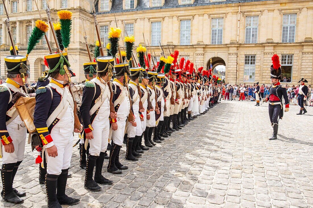 France, Seine et Marne, castle of Fontainebleau, historical reconstruction of the stay of Napoleon 1st and Josephine in 1809