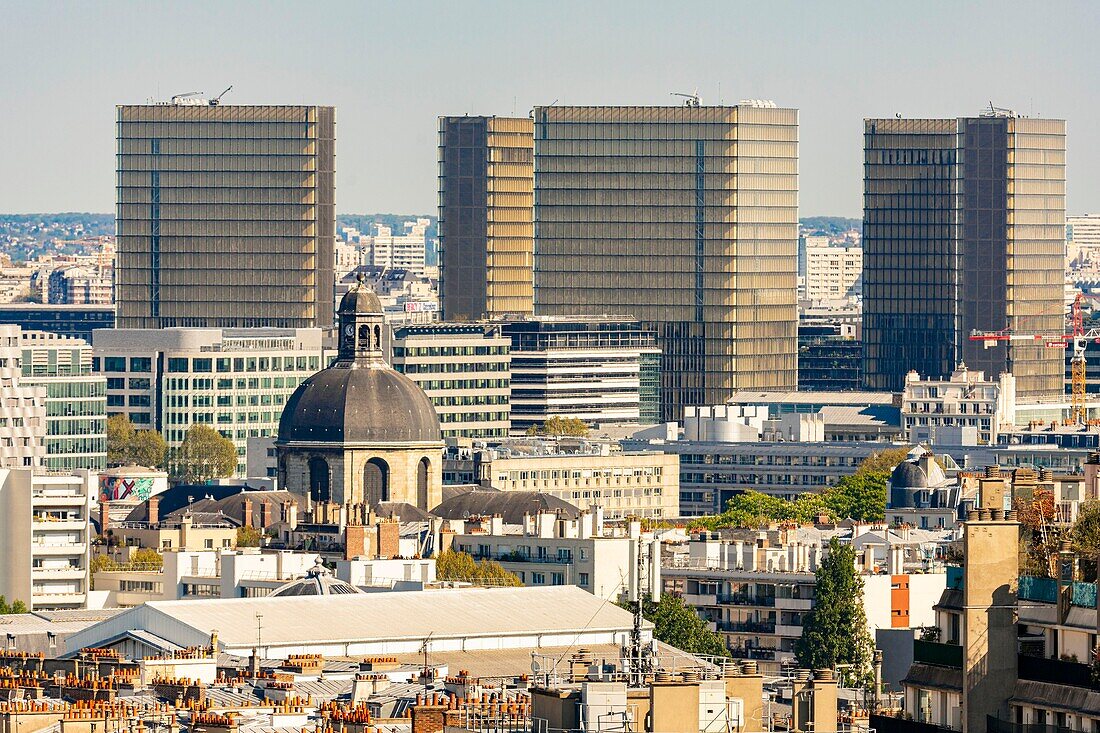 France, Paris, the towers of the Bibliotheque BNF François Mitterrand