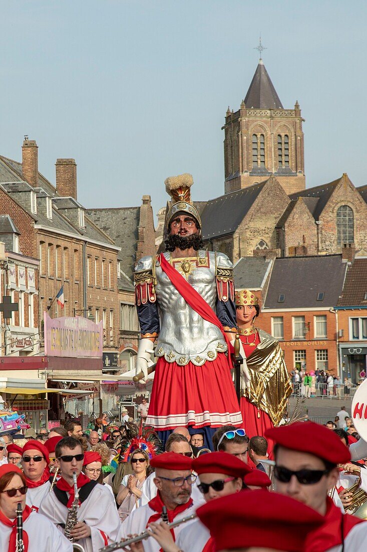 Frankreich, Nord, Cassel, Frühlingskarneval, Parade der Köpfe und Tanz der Riesen Reuze Papa und Reuze Mama, gelistet als immaterielles Kulturerbe der Menschheit