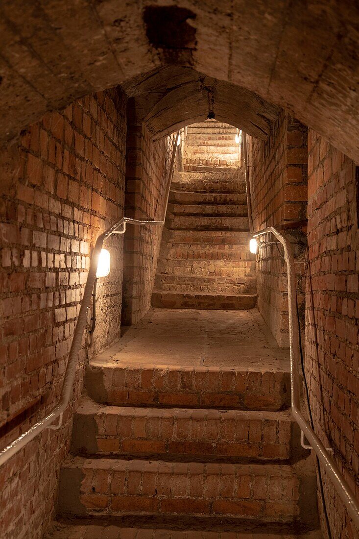 France, Somme, Naours, brick staircase built by the Germans during the occupation