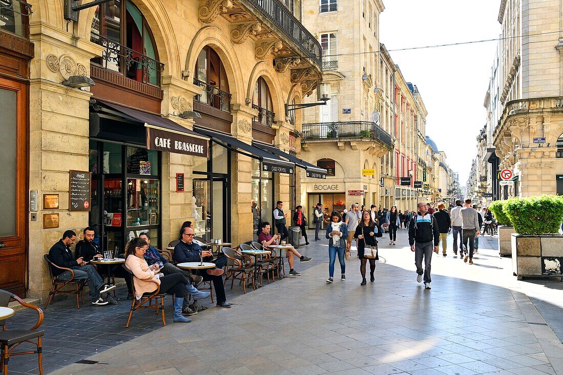 Frankreich, Gironde, Bordeaux, von der UNESCO zum Weltkulturerbe erklärtes Gebiet, Stadtteil Saint Pierre, Rue Sainte-Catherine