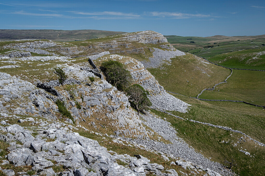 Smearsett Scar von Pot Scar aus, in der Nähe von Feizor, Yorkshire Dales National Park, Yorkshire, England, Vereinigtes Königreich, Europa