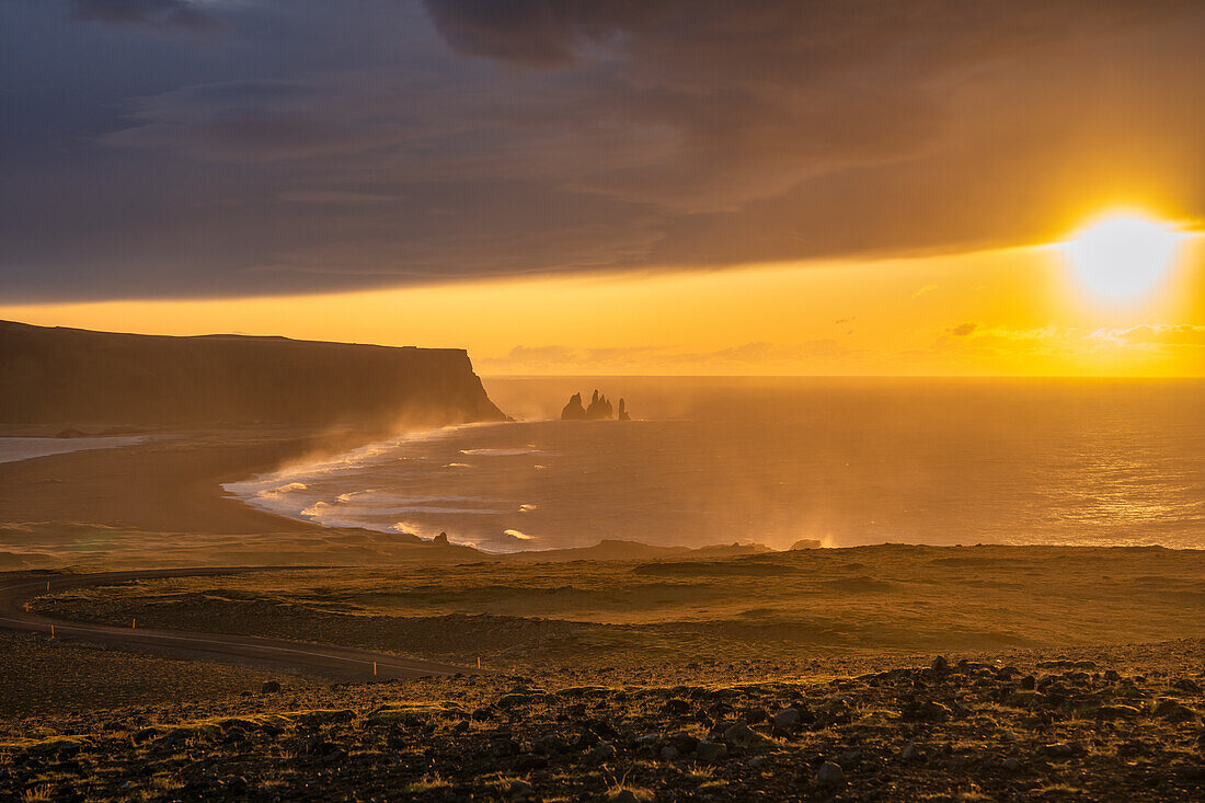 The coastline of Dyrholaey on the southern coast of Iceland, Polar Regions