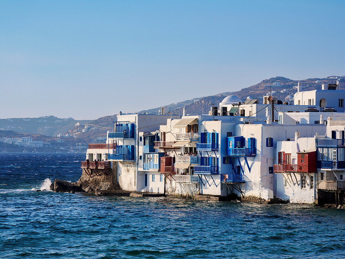 Little Venice, Chora, Mykonos Town, Mykonos Island, Cyclades, Greek Islands, Greece, Europe