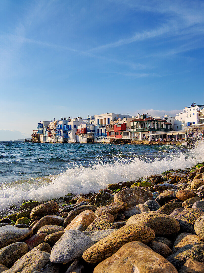 Little Venice, Chora, Mykonos Town, Mykonos Island, Cyclades, Greek Islands, Greece, Europe