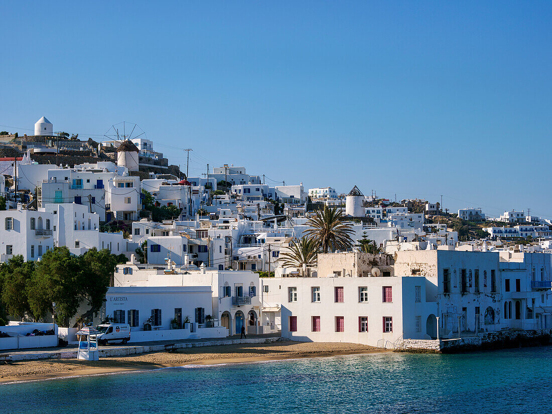 Chora Waterfront, Mykonos Town, Mykonos Island, Cyclades, Greek Islands, Greece, Europe