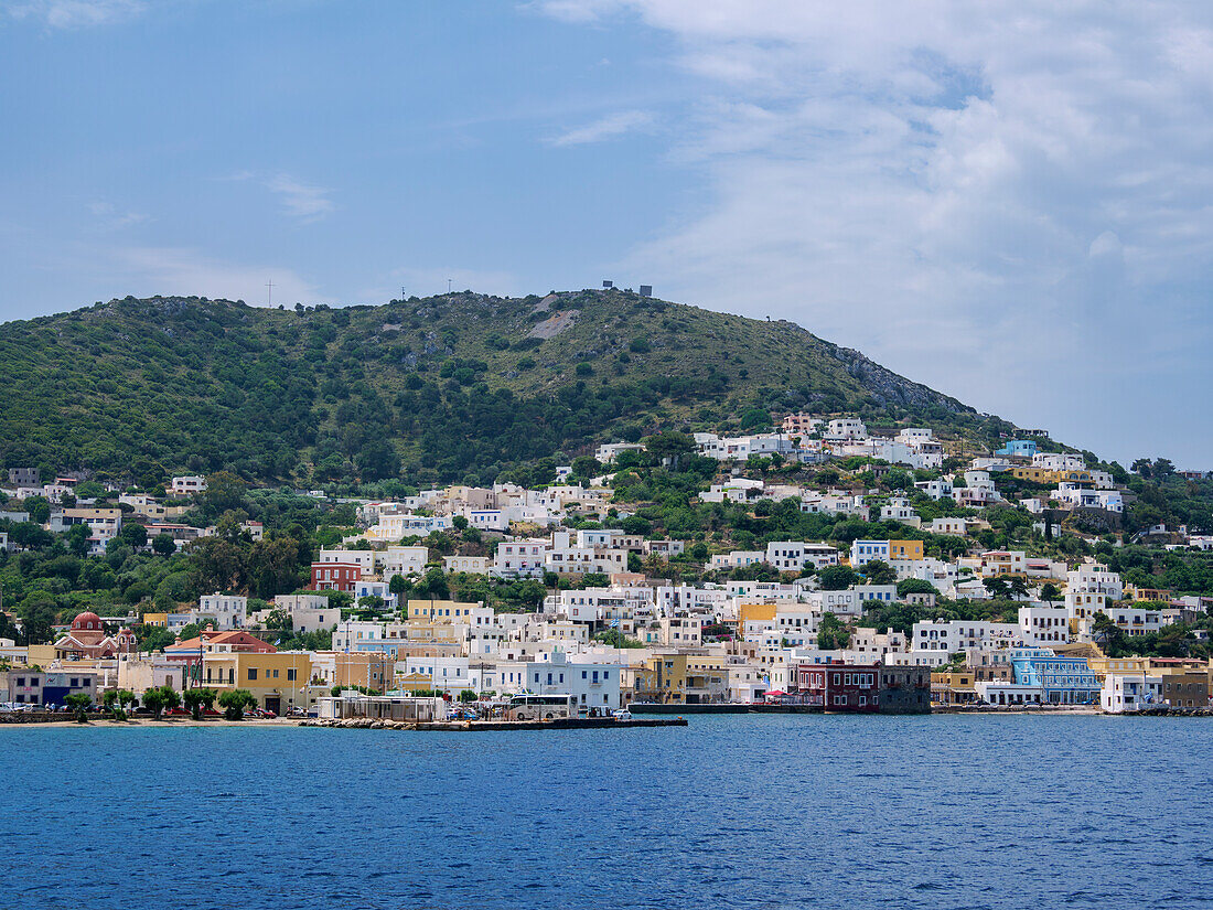 View towards the Agia Marina Town, Leros Island, Dodecanese, Greek Islands, Greece, Europe