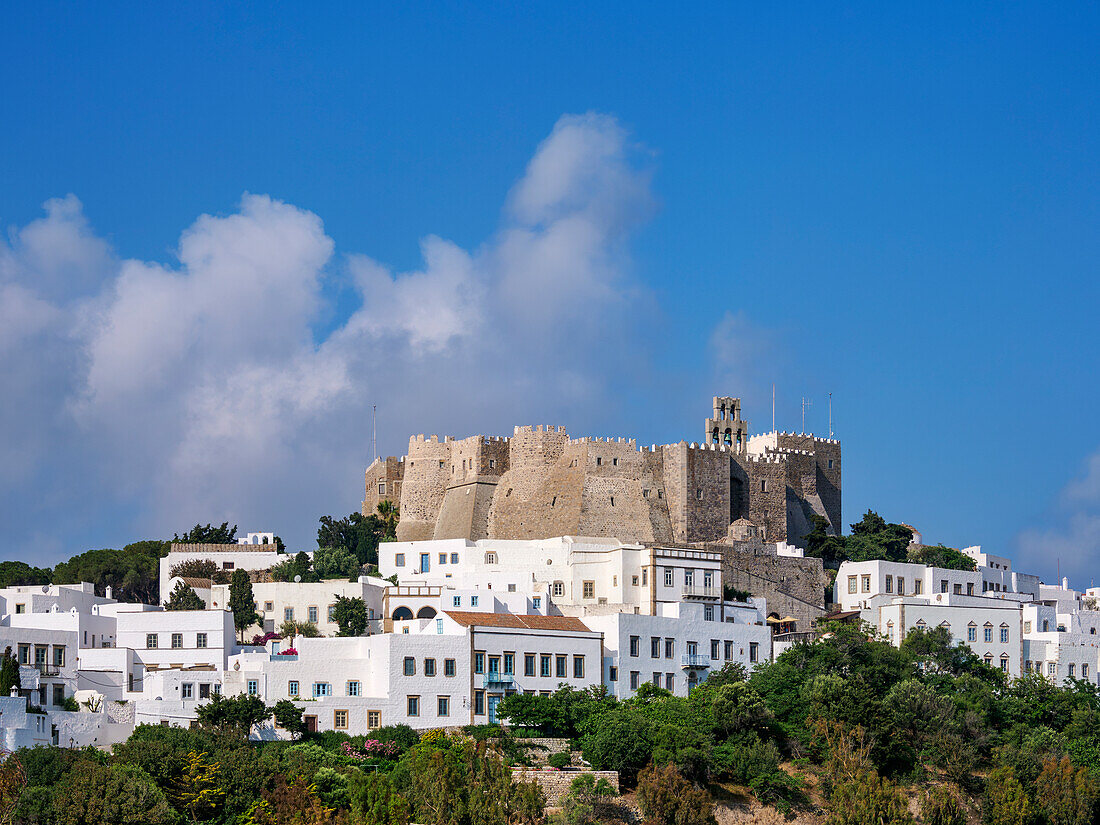 Monastery of Saint-John the Theologian, Patmos Chora, UNESCO World Heritage Site, Patmos Island, Dodecanese, Greek Islands, Greece, Europe