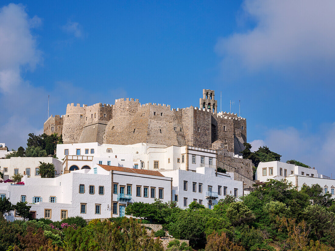 Kloster des Heiligen Johannes der Theologe, Patmos Chora, UNESCO-Weltkulturerbe, Insel Patmos, Dodekanes, Griechische Inseln, Griechenland, Europa