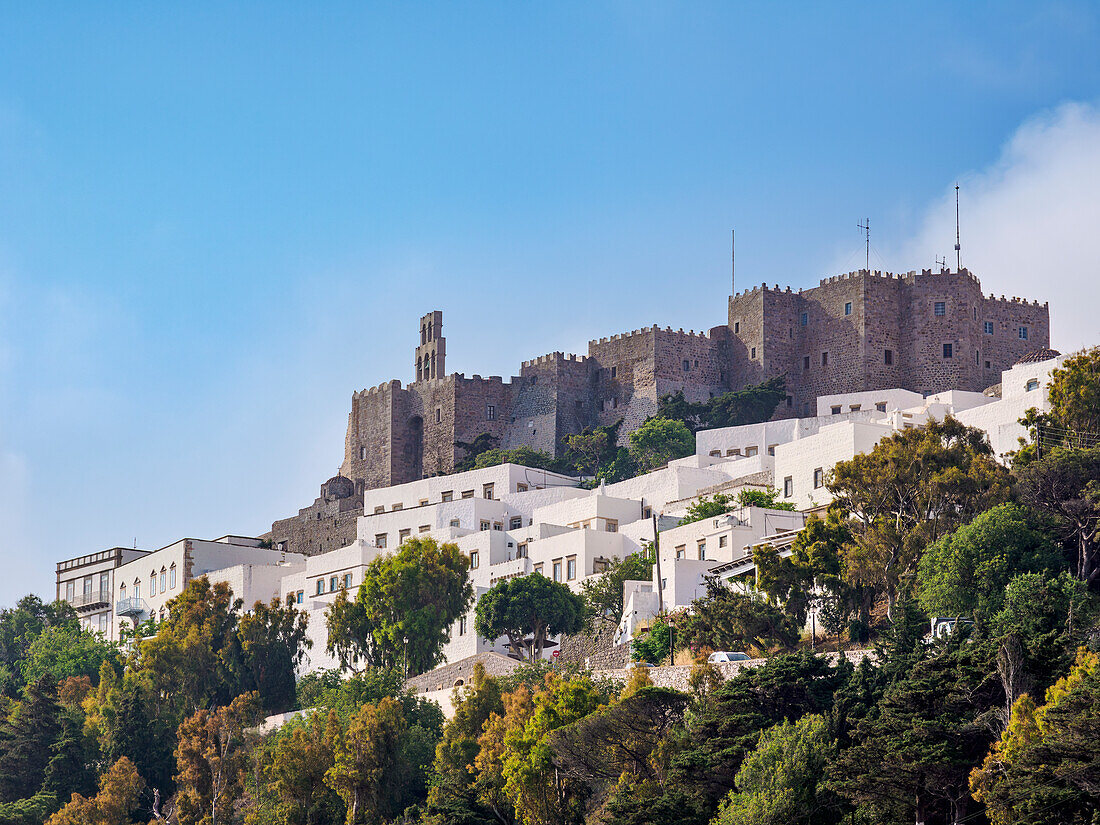 Monastery of Saint-John the Theologian, Patmos Chora, UNESCO World Heritage Site, Patmos Island, Dodecanese, Greek Islands, Greece, Europe