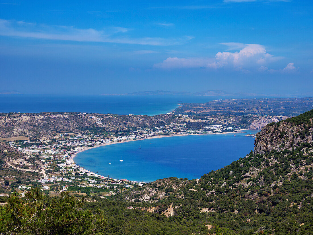 Kamari-Bucht, Blick von oben, Kefalos, Insel Kos, Dodekanes, Griechische Inseln, Griechenland, Europa