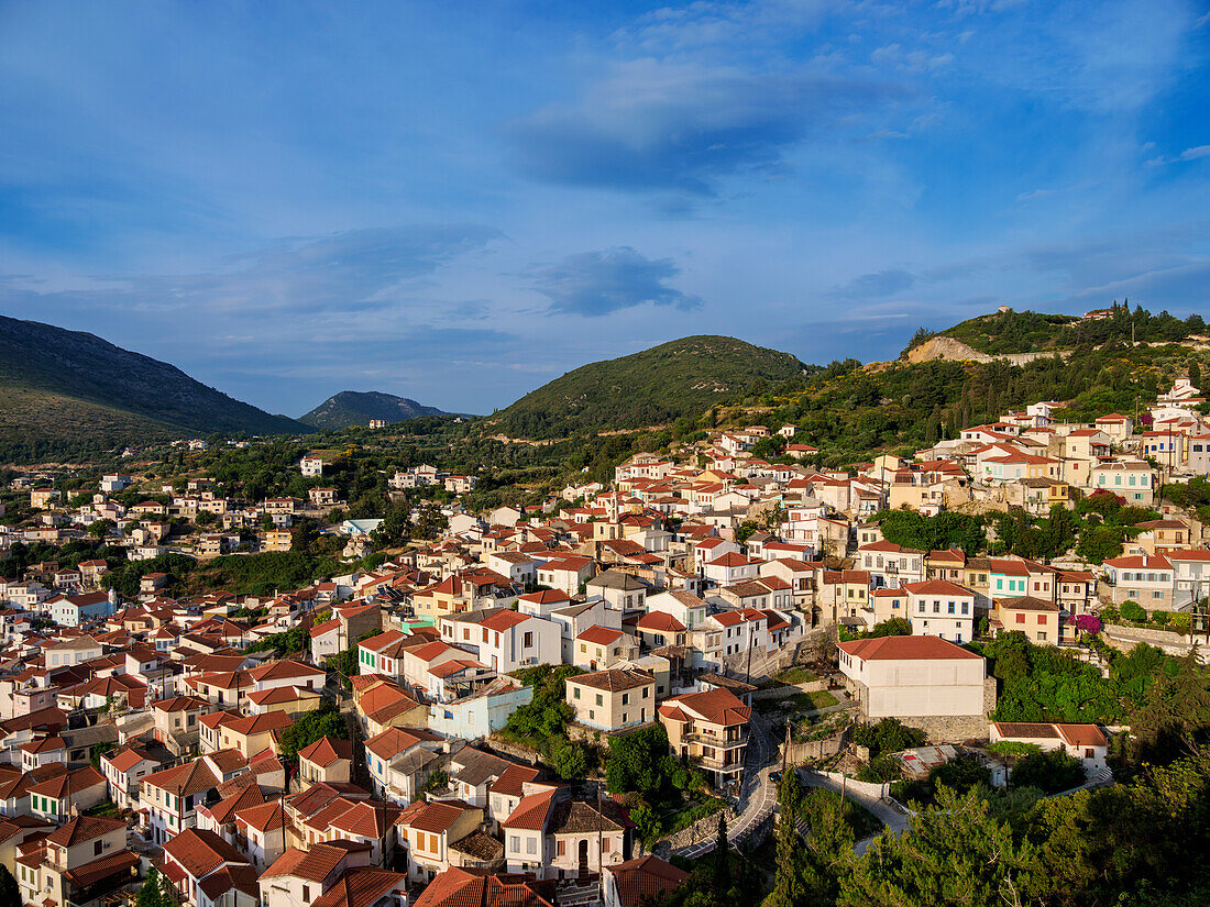 Ano Vathy, elevated view, Samos Town, Samos Island, North Aegean, Greek Islands, Greece, Europe