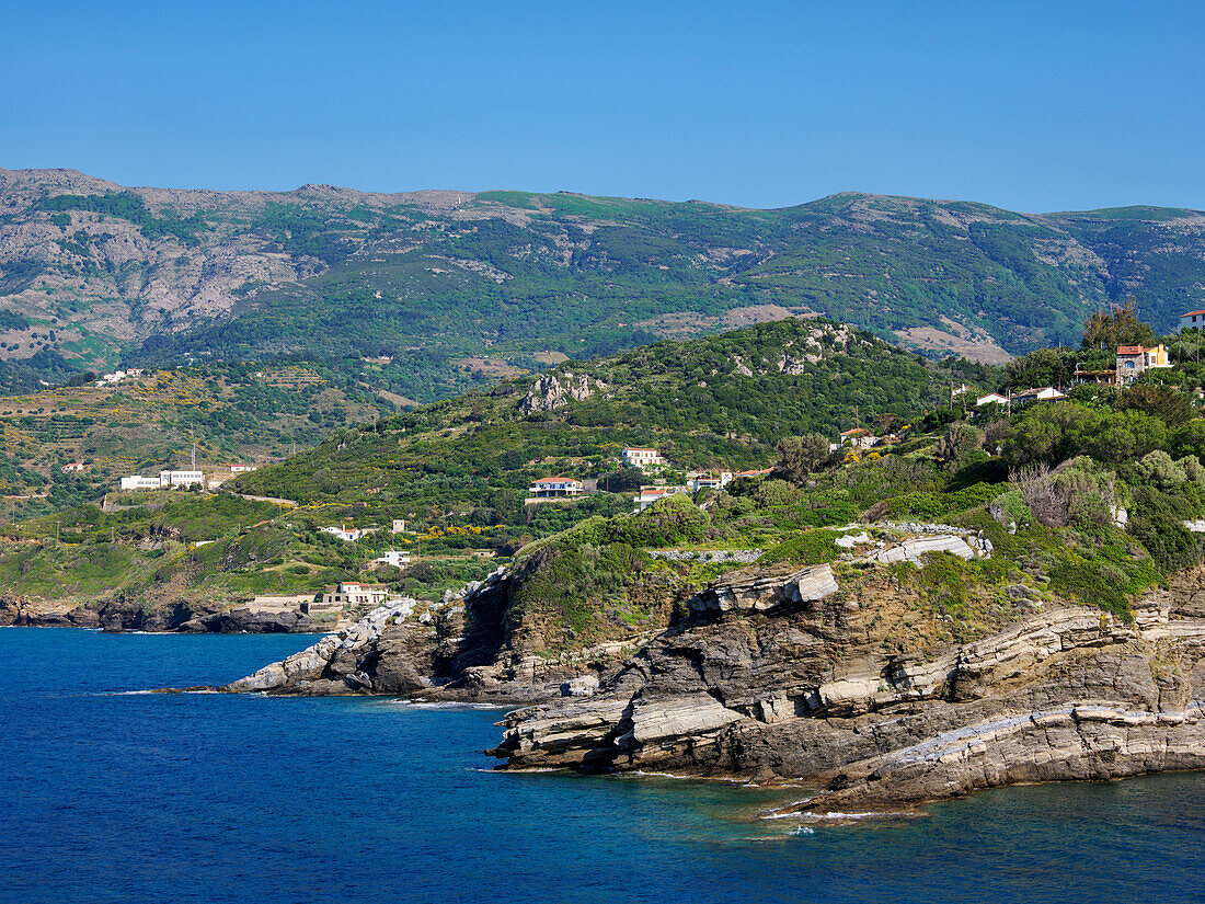 Küste von Evdilos, Insel Ikaria, Nord-Ägäis, Griechische Inseln, Griechenland, Europa