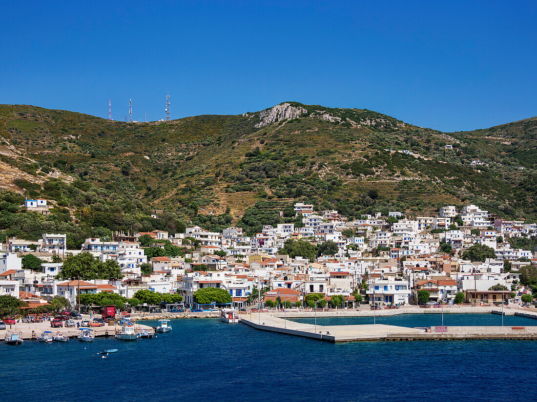 Hafen in Fournoi, Insel Fournoi, Nord-Ägäis, Griechische Inseln, Griechenland, Europa