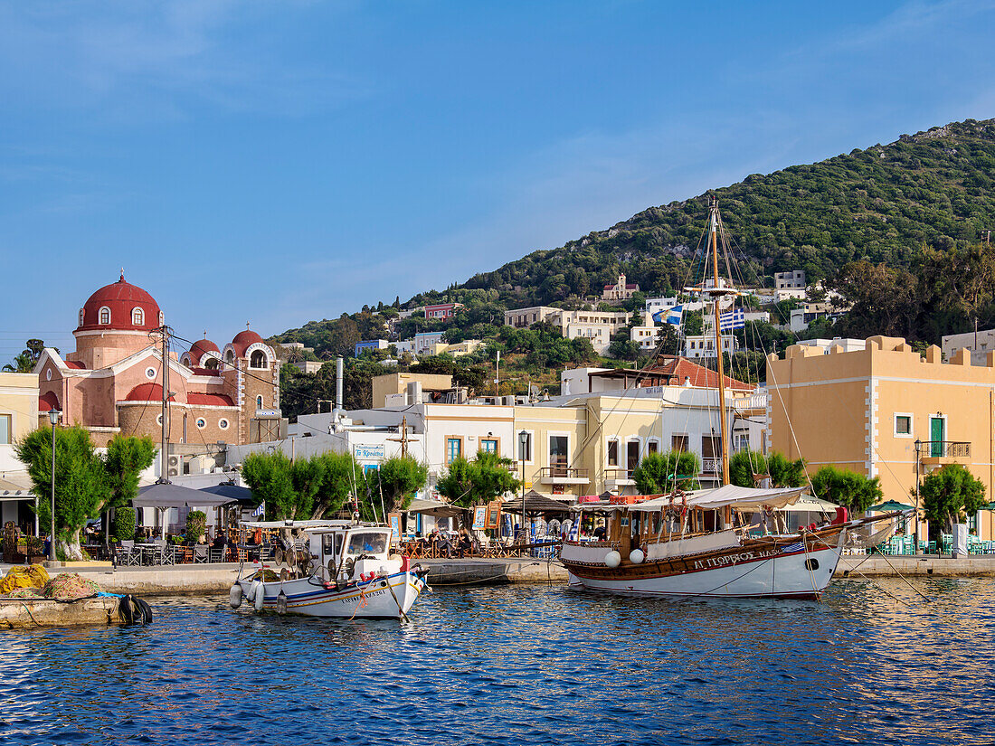 Port in Agia Marina, Leros Island, Dodecanese, Greek Islands, Greece, Europe