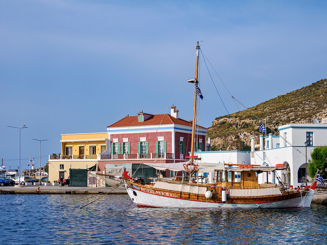 Hafen in Agia Marina, Insel Leros, Dodekanes, Griechische Inseln, Griechenland, Europa