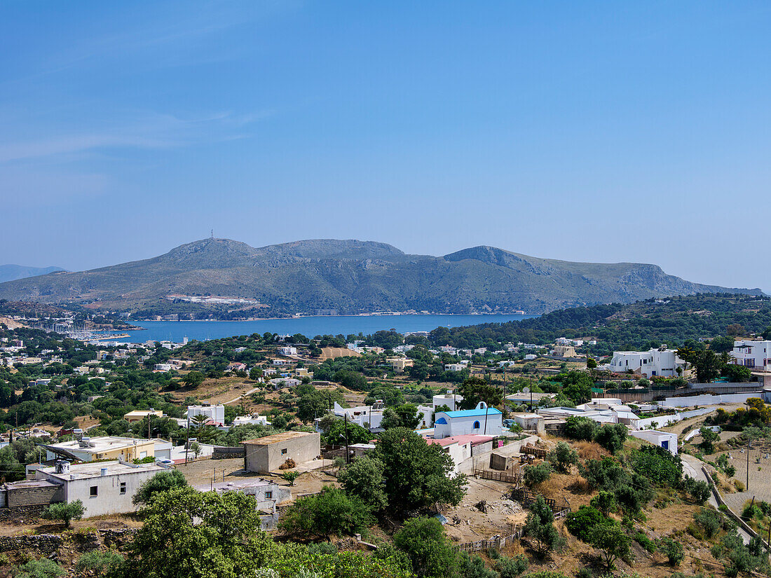 Blick auf die Lakki-Bucht, Insel Leros, Dodekanes, Griechische Inseln, Griechenland, Europa