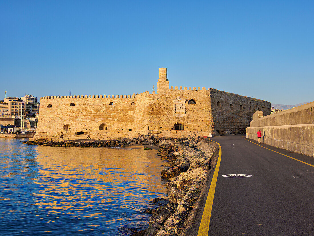 The Koules Fortress at sunrise, City of Heraklion, Crete, Greek Islands, Greece, Europe