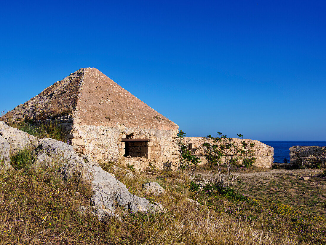 Die venezianische Burg Fortezza, Stadt Rethymno, Region Rethymno, Kreta, Griechische Inseln, Griechenland, Europa