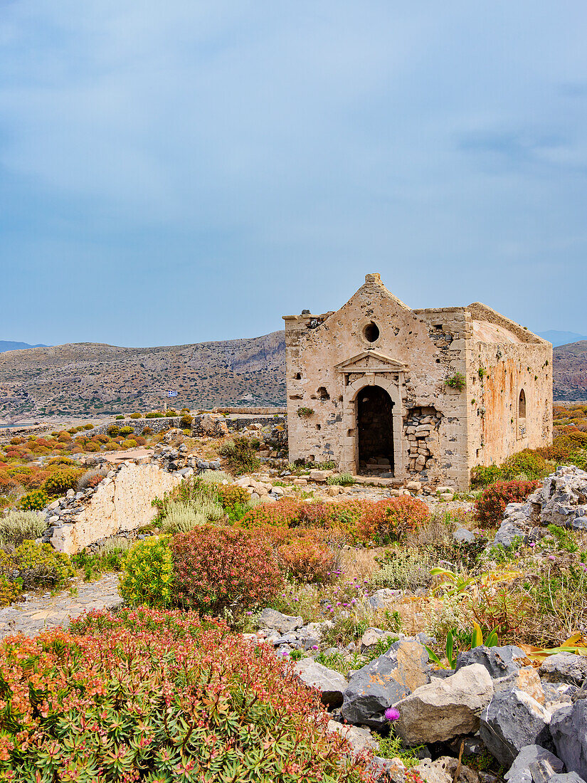 Venetian Fort Ruins, Imeri Gramvousa, Chania Region, Crete, Greek Islands, Greece, Europe