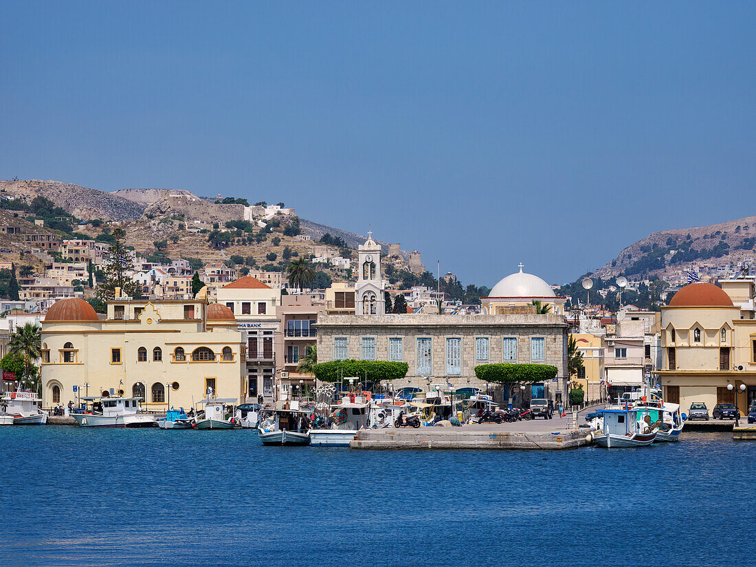 Hafen von Pothia (Stadt Kalymnos), Insel Kalymnos, Dodekanes, Griechische Inseln, Griechenland, Europa