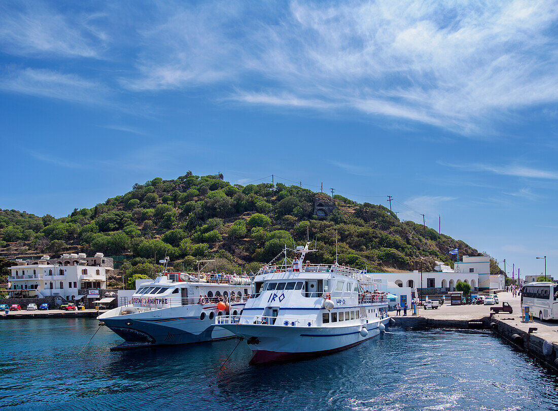 Hafen in Mandraki, Insel Nisyros, Dodekanes, Griechische Inseln, Griechenland, Europa