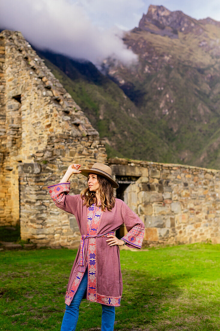 Frau in Choquequirao, Peru, Südamerika