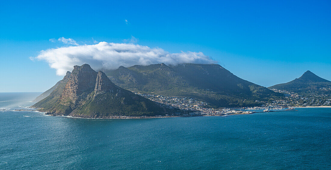 Luftaufnahme von Hout Bay, Kapstadt, Kaphalbinsel, Südafrika, Afrika