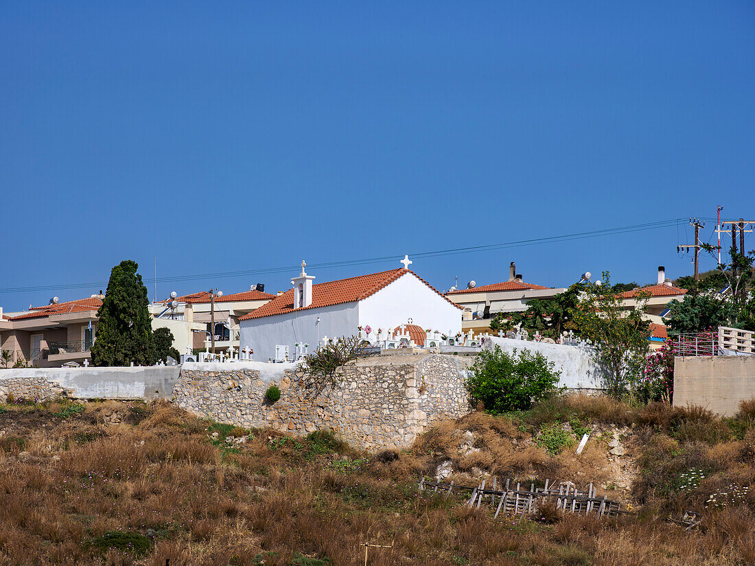 Old church and cemetery, Sitia, Lasithi Region, Crete, Greek Islands, Greece, Europe