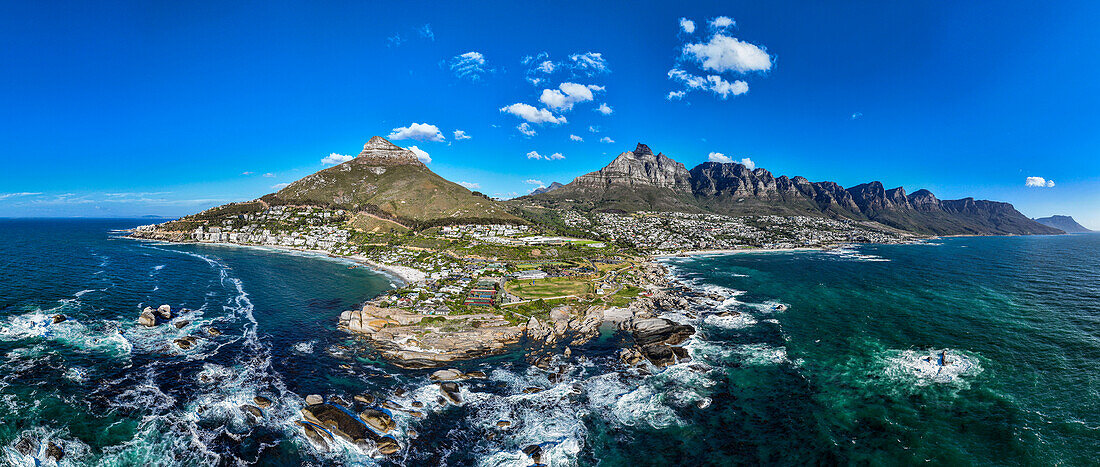 Panorama of the Twelve Apostles and Camps Bay, Cape Town, South Africa, Africa